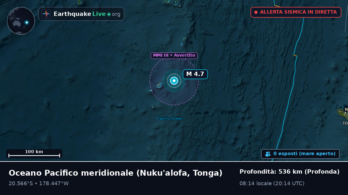 Oceano Pacifico meridionale (Tonga)