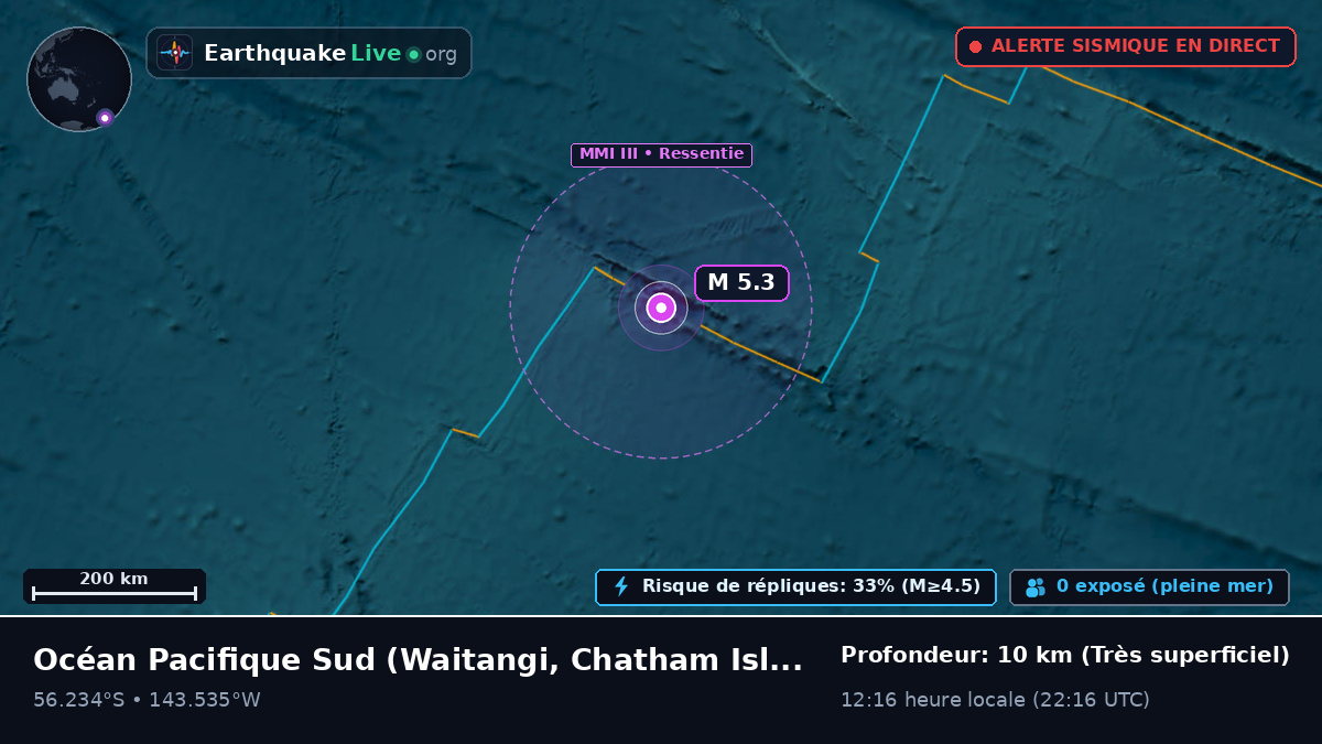 Océan Pacifique Sud (Chatham Islands)