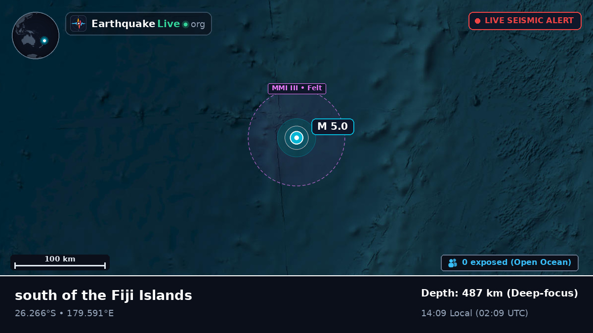 South Pacific Ocean (Kermadec Islands)
