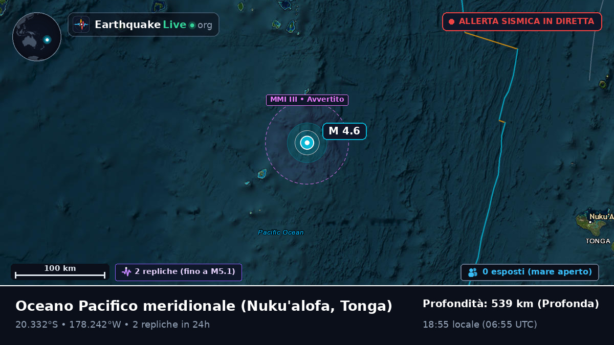 Oceano Pacifico meridionale (Tonga)