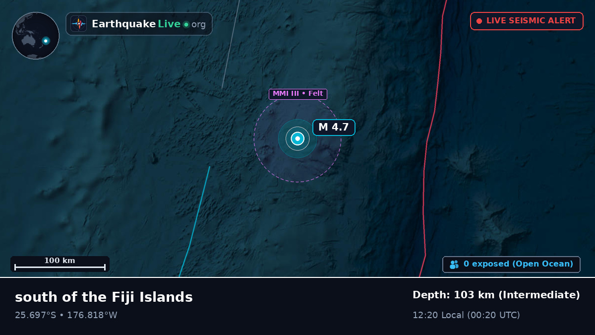 South Pacific Ocean (Kermadec Islands)