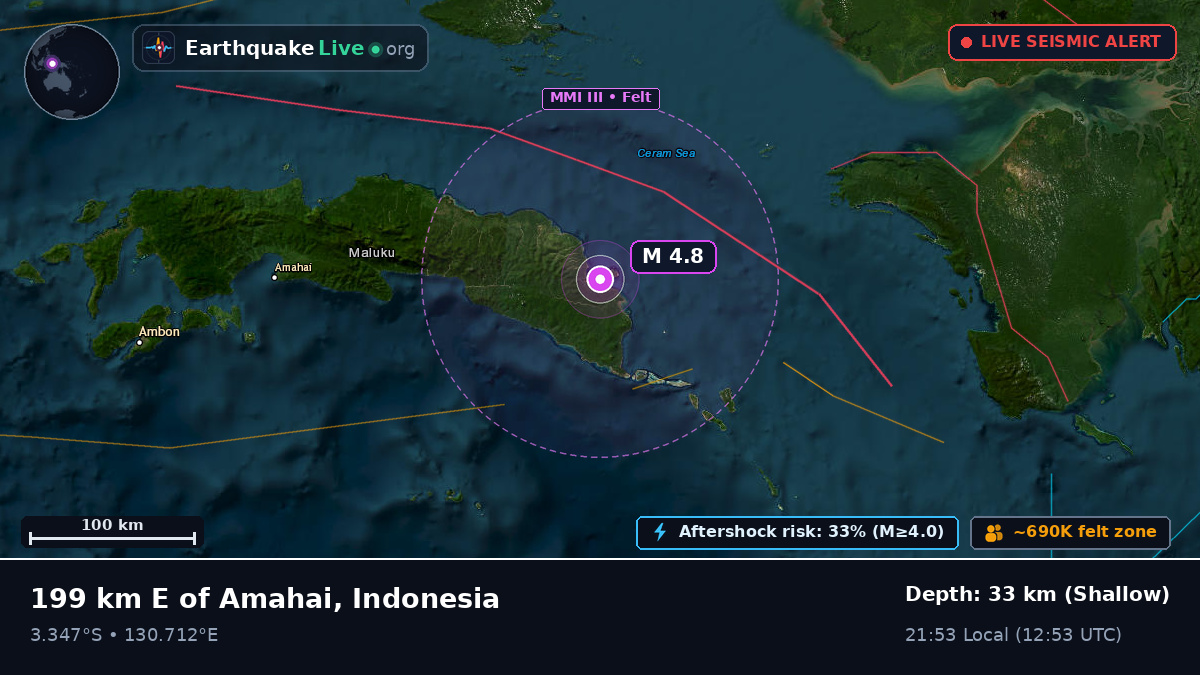 Off the coast of Amahai, Indonesia