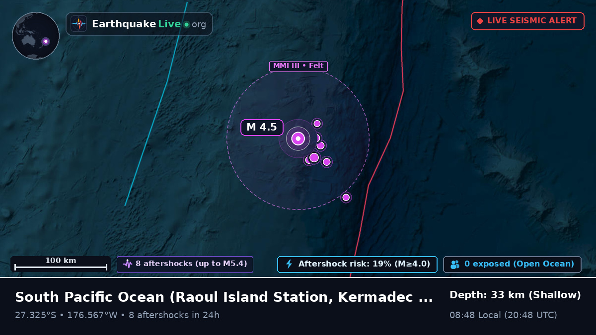 South Pacific Ocean (Kermadec Islands)