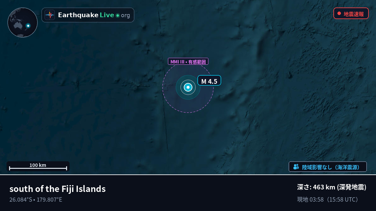 南太平洋 (Kermadec Islands)