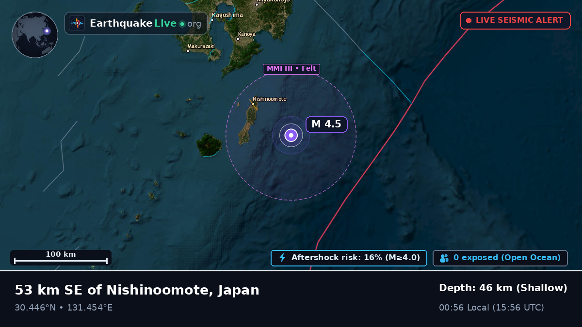 Off the coast of Kanoya, Japan