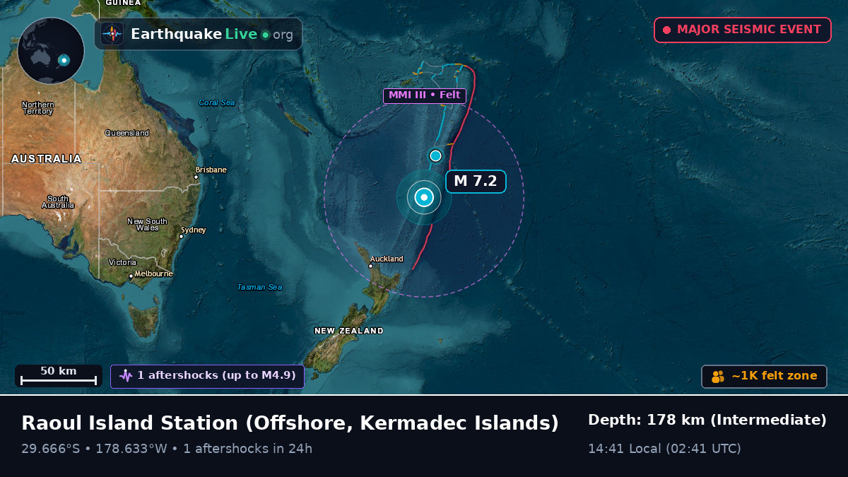 Off the coast of Raoul Island Station, Kermadec Islands
