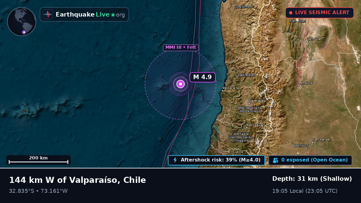 Off the coast of Valparaíso, Chile