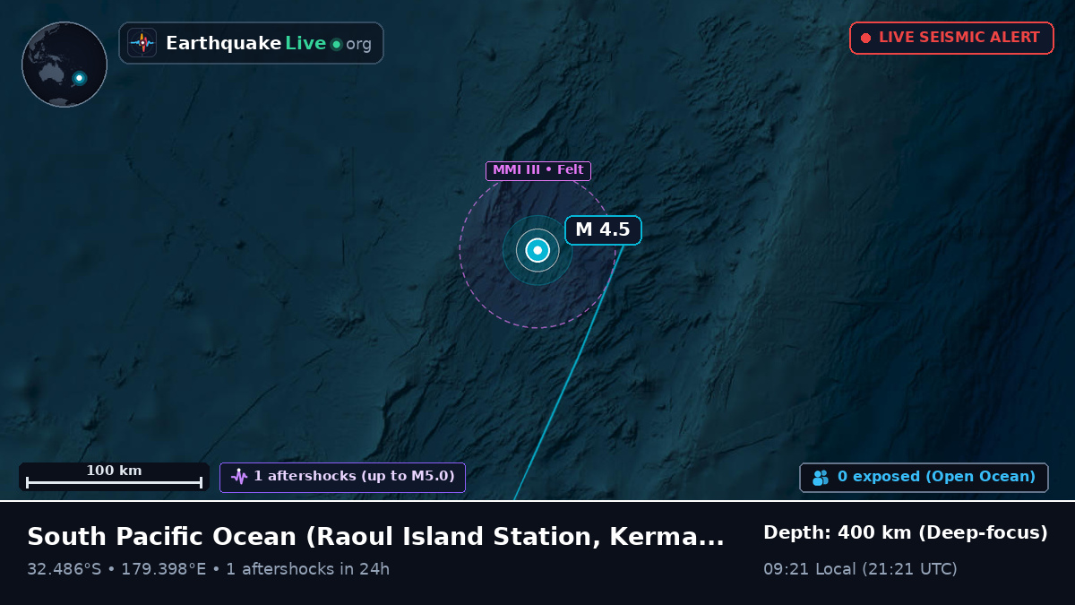 South Pacific Ocean (Kermadec Islands)