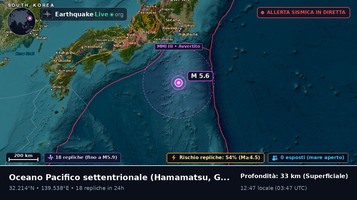 Oceano Pacifico settentrionale (Giappone)