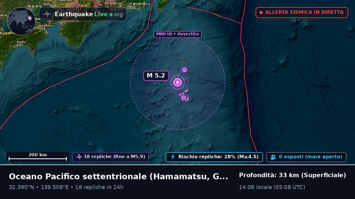 Oceano Pacifico settentrionale (Giappone)