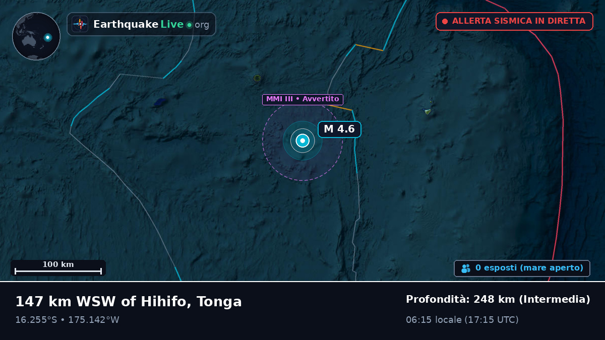 Oceano Pacifico meridionale (Tonga)