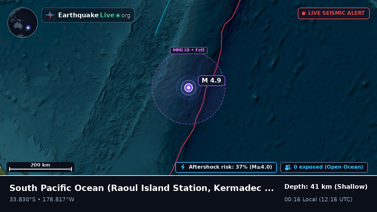 South Pacific Ocean (Kermadec Islands)