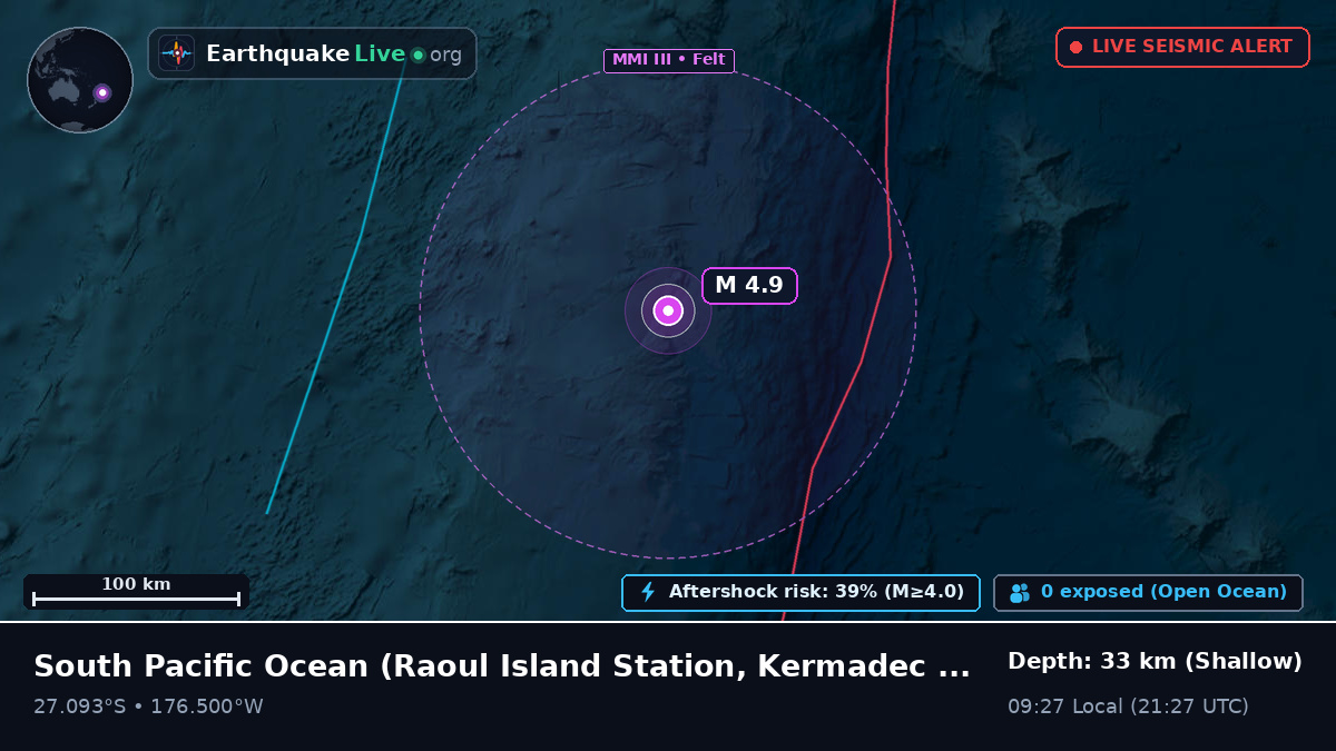 South Pacific Ocean (Kermadec Islands)