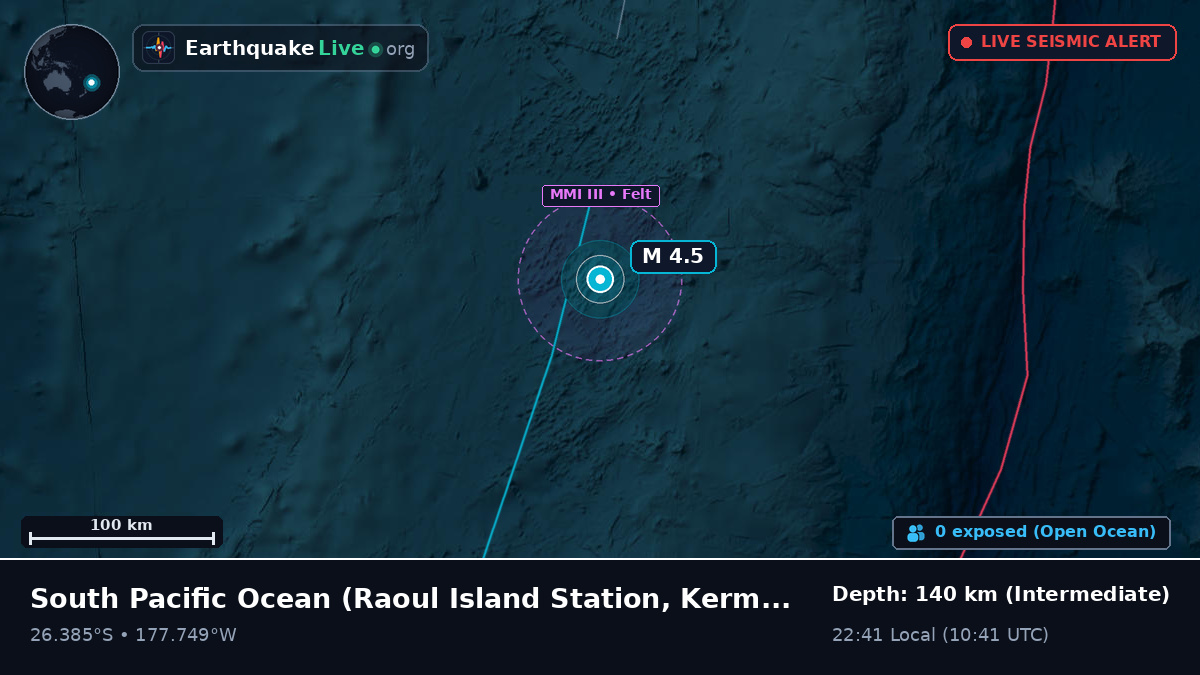 South Pacific Ocean (Kermadec Islands)