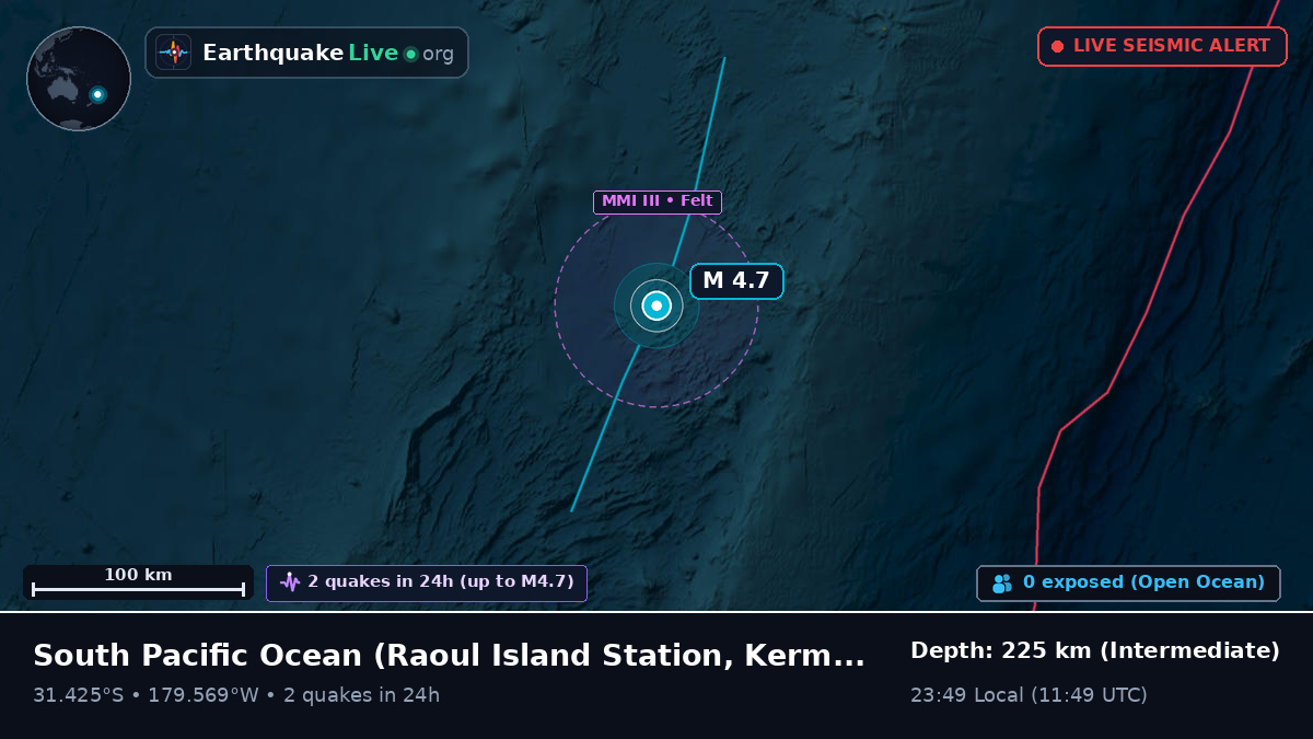 South Pacific Ocean (Kermadec Islands)