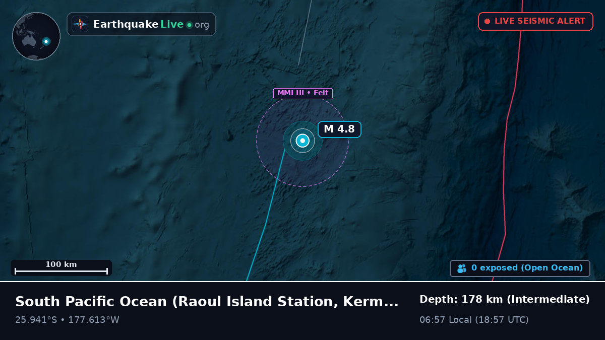 South Pacific Ocean (Kermadec Islands)