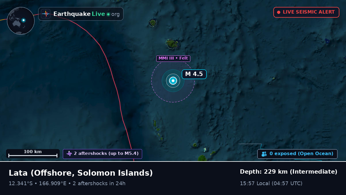 Off the coast of Lata, Solomon Islands