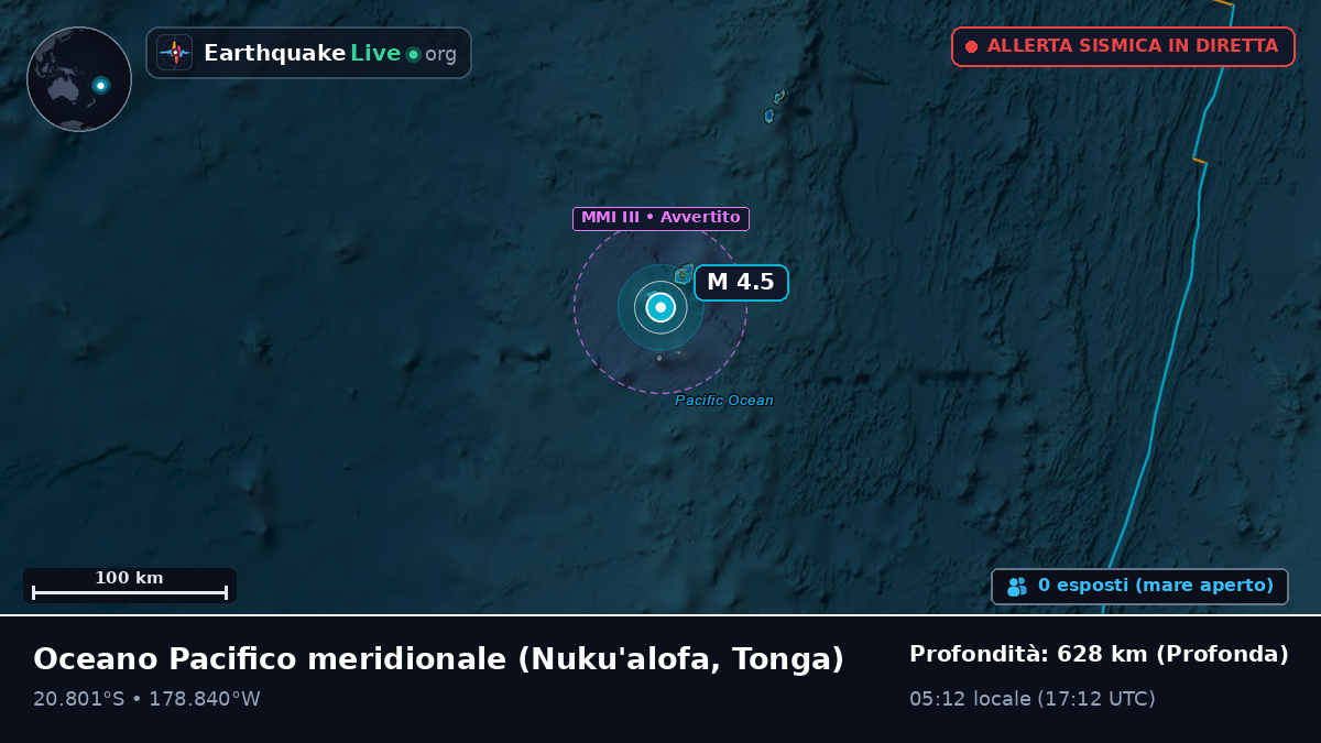 Oceano Pacifico meridionale (Tonga)
