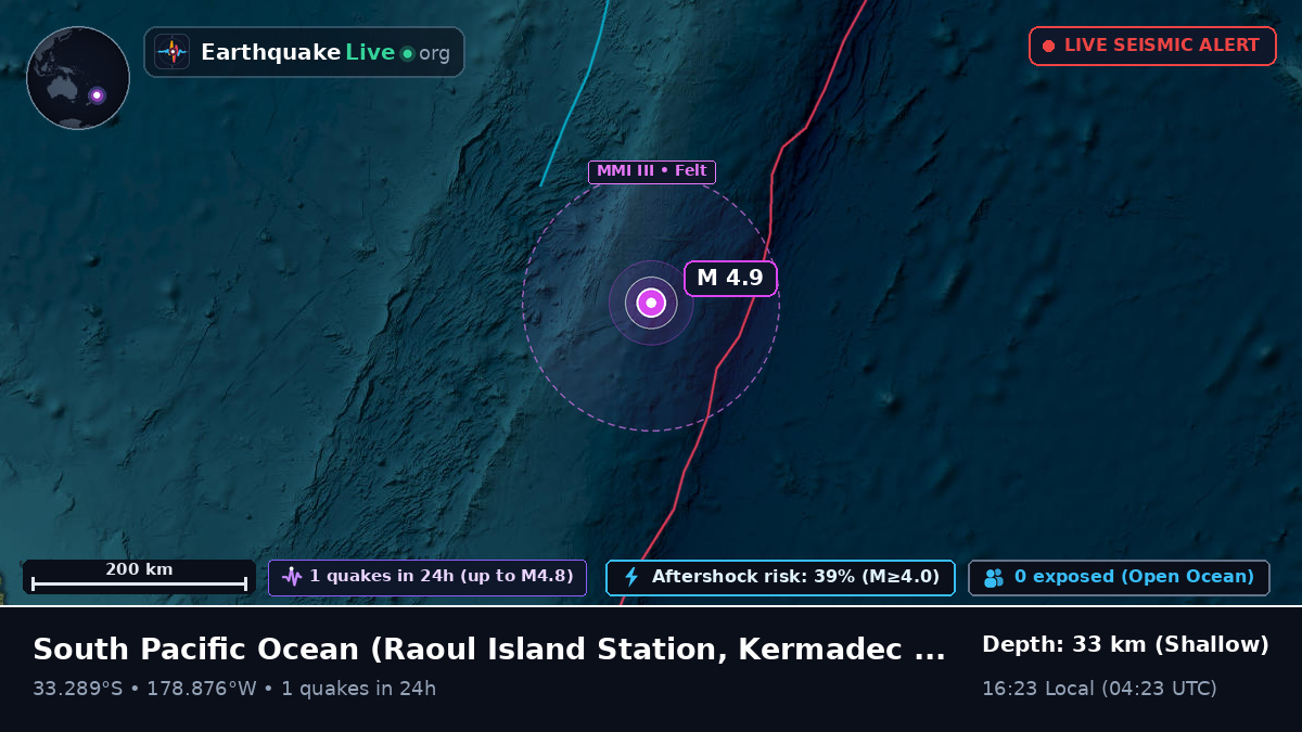 South Pacific Ocean (Kermadec Islands)
