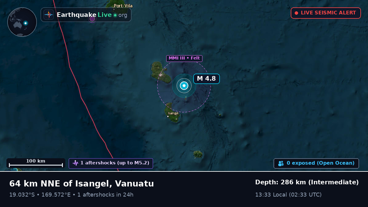 Off the coast of Port Vila, Vanuatu