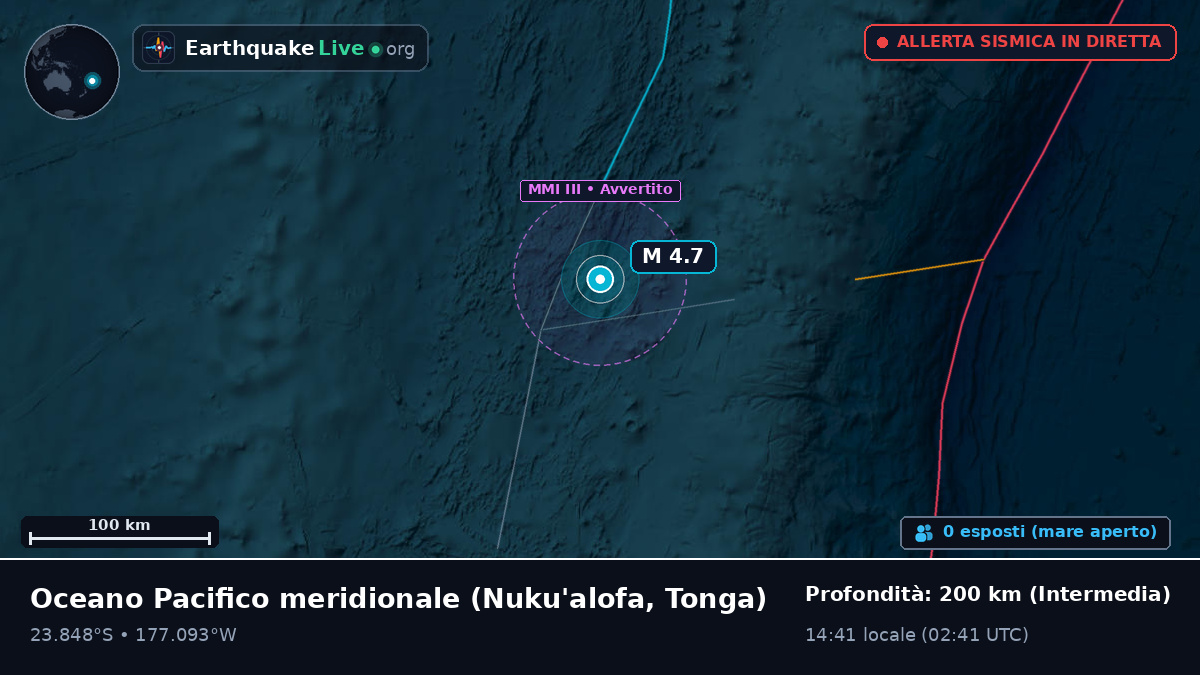 Oceano Pacifico meridionale (Tonga)