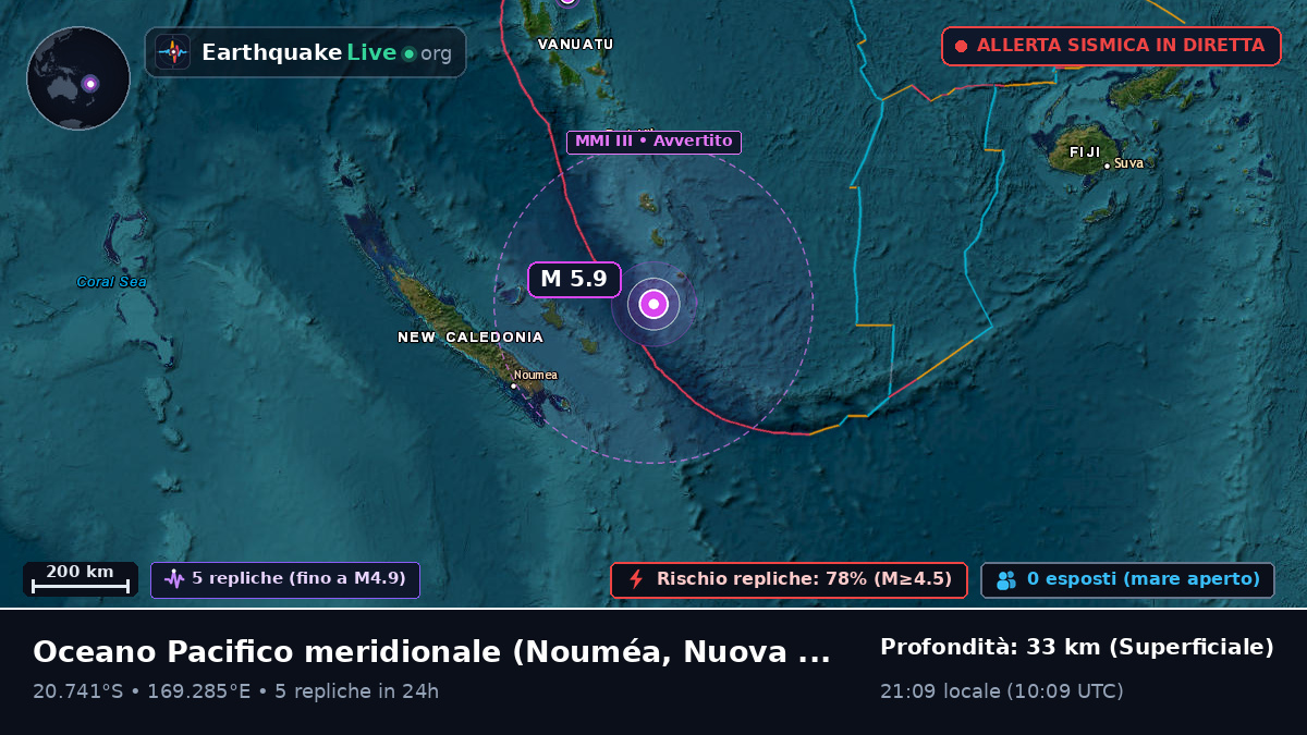 Oceano Pacifico meridionale (Nuova Caledonia)