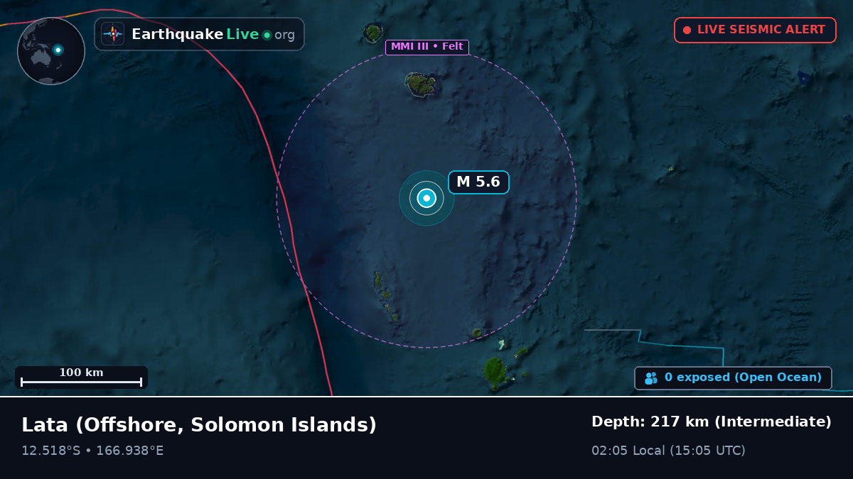 Off the coast of Lata, Solomon Islands