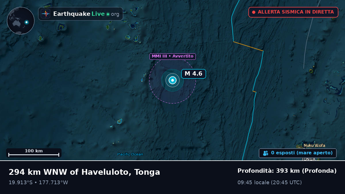 Oceano Pacifico meridionale (Tonga)
