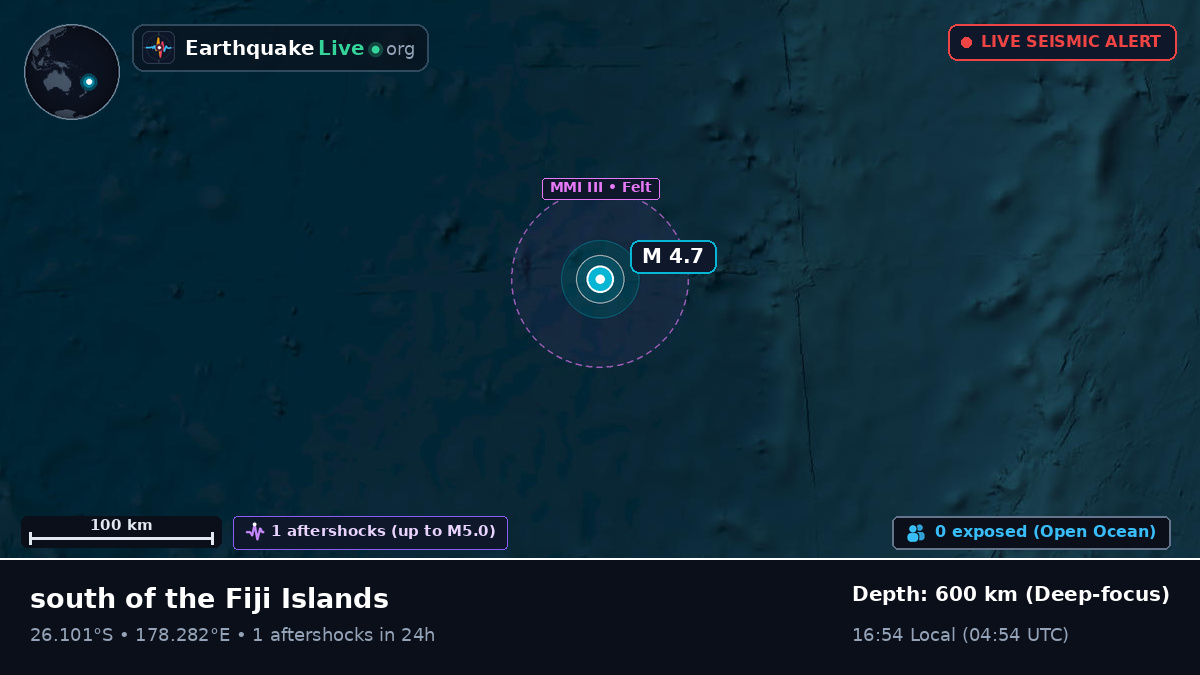 South Pacific Ocean (Kermadec Islands)