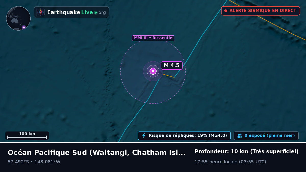 Océan Pacifique Sud (Chatham Islands)