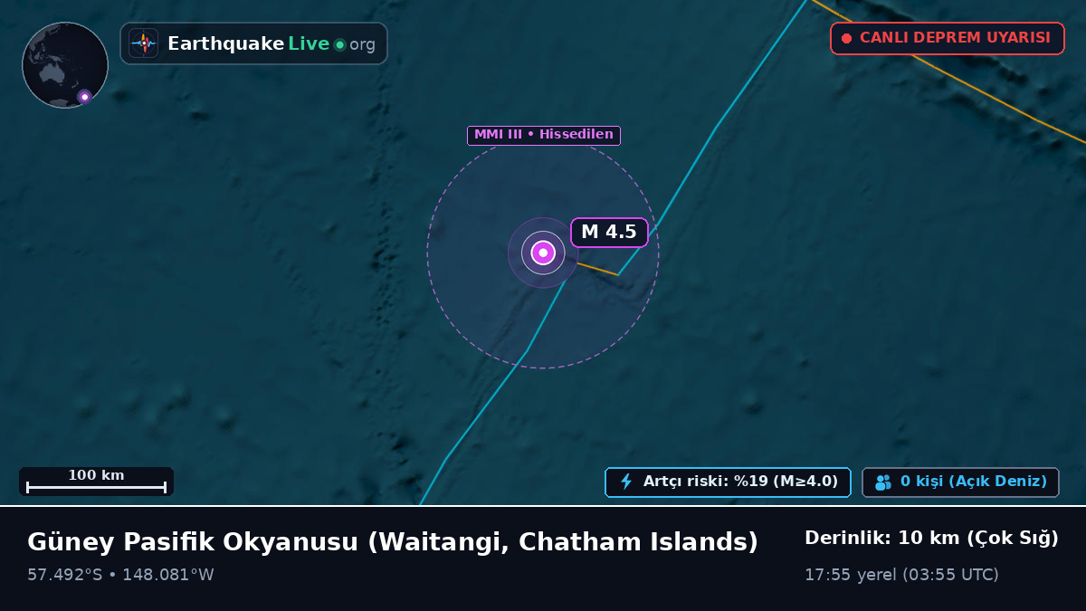 Güney Pasifik Okyanusu (Chatham Islands)