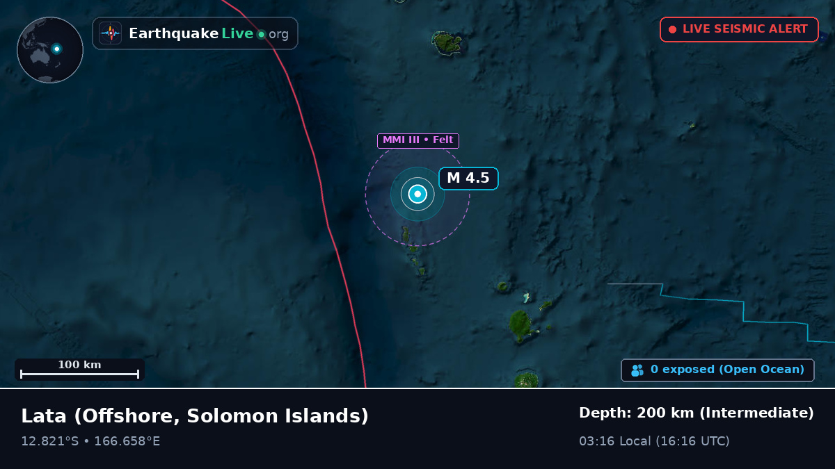 Off the coast of Lata, Solomon Islands