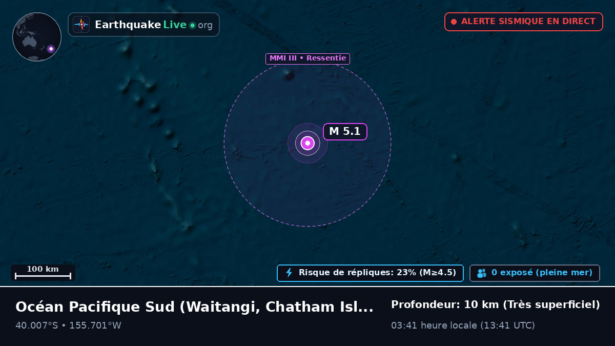 Océan Pacifique Sud (Chatham Islands)