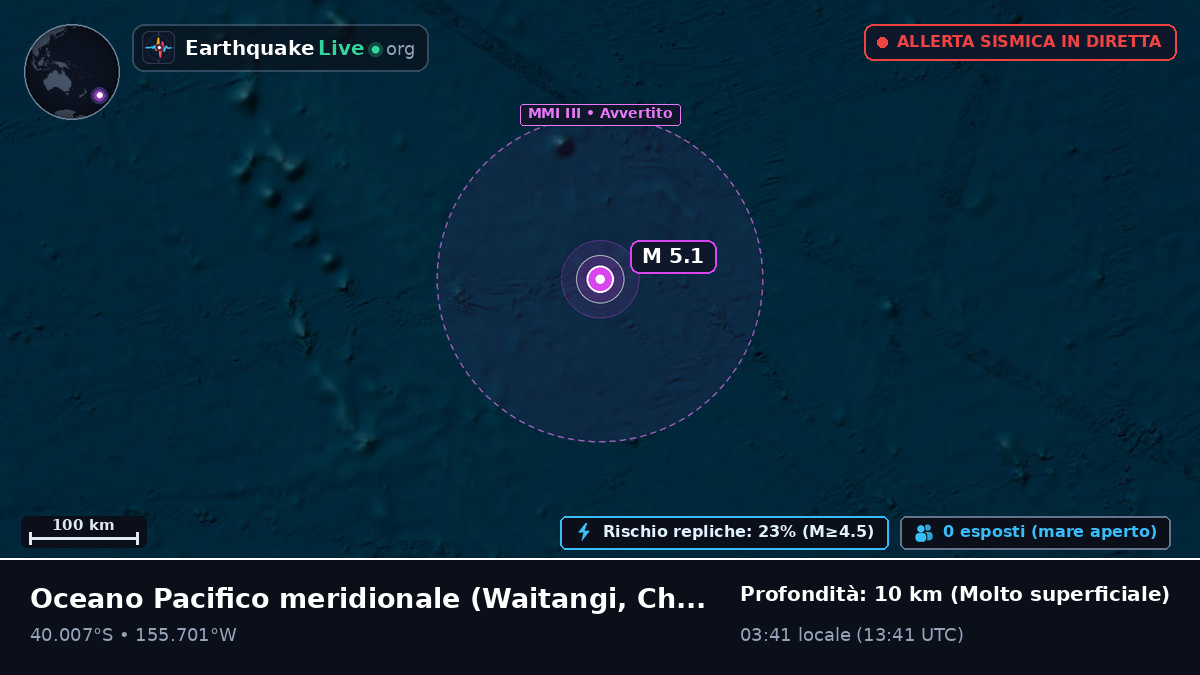 Oceano Pacifico meridionale (Chatham Islands)