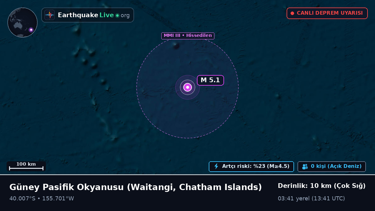 Güney Pasifik Okyanusu (Chatham Islands)