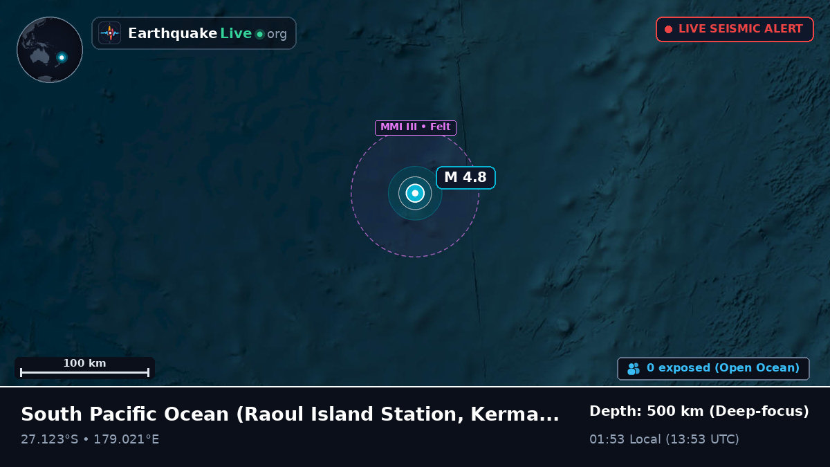 South Pacific Ocean (Kermadec Islands)