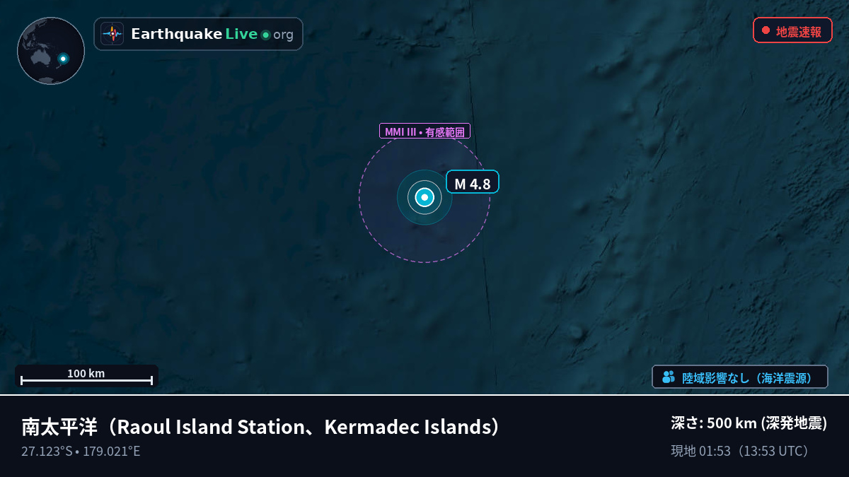 南太平洋 (Kermadec Islands)