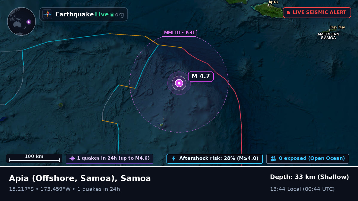 Off the coast of Apia, Samoa
