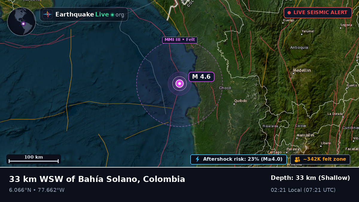 Off the coast of Quibdó, Colombia