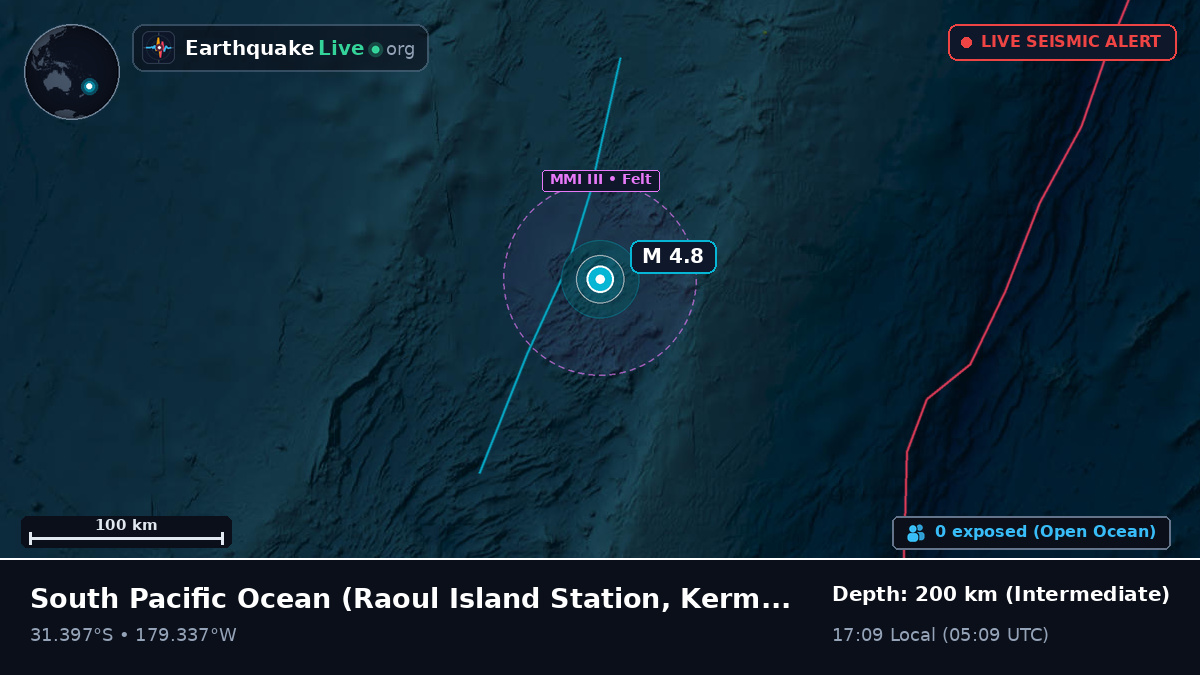 South Pacific Ocean (Kermadec Islands)