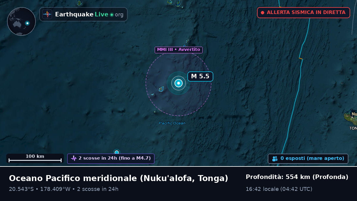 Oceano Pacifico meridionale (Tonga)