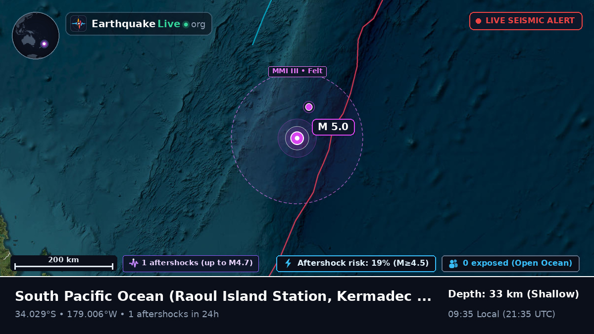South Pacific Ocean (Kermadec Islands)