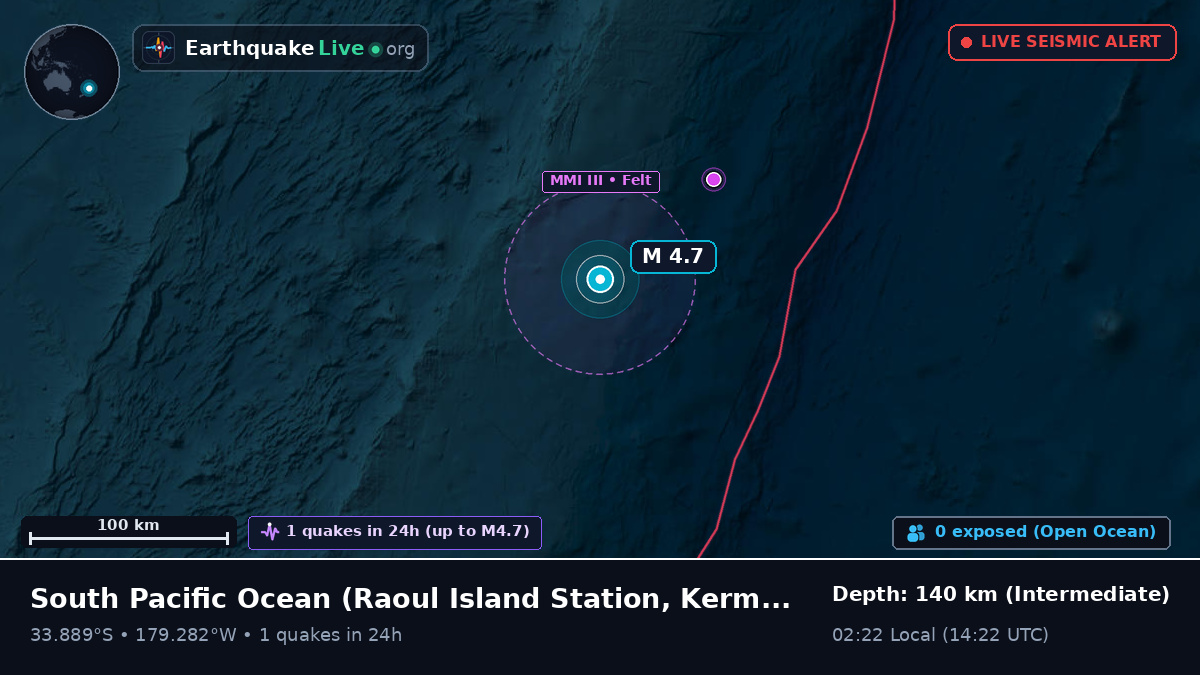 South Pacific Ocean (Kermadec Islands)