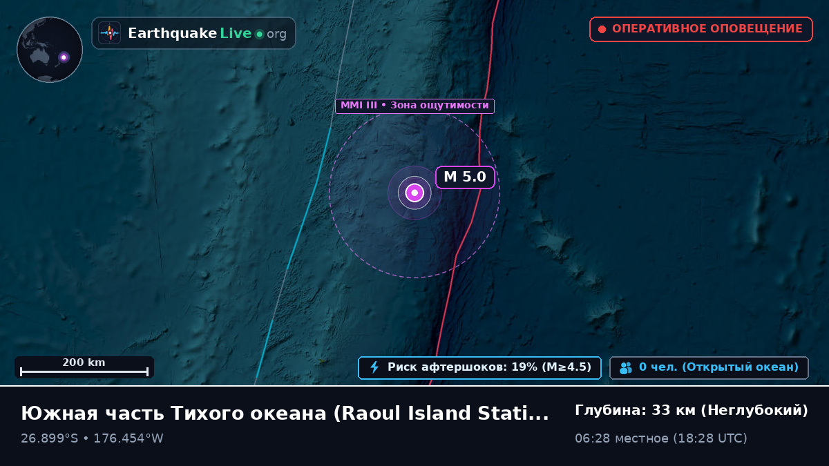 Южная часть Тихого океана (Kermadec Islands)
