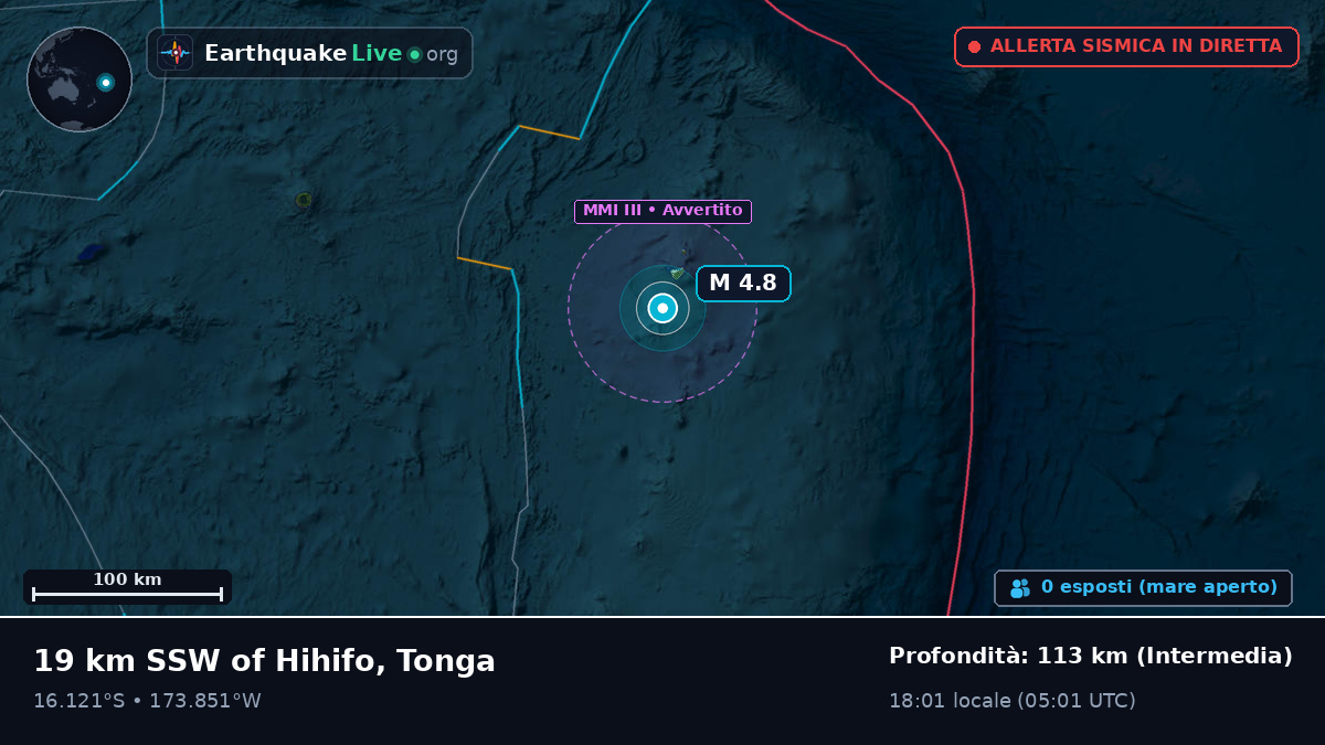 Oceano Pacifico meridionale (Tonga)