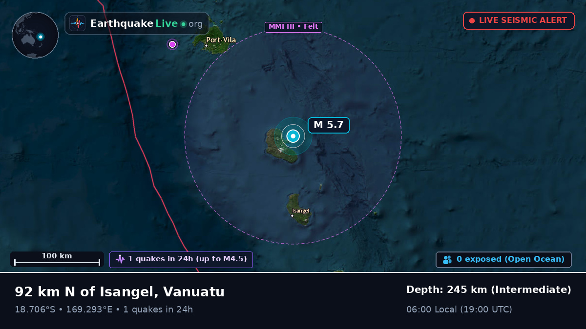 Off the coast of Port Vila, Vanuatu