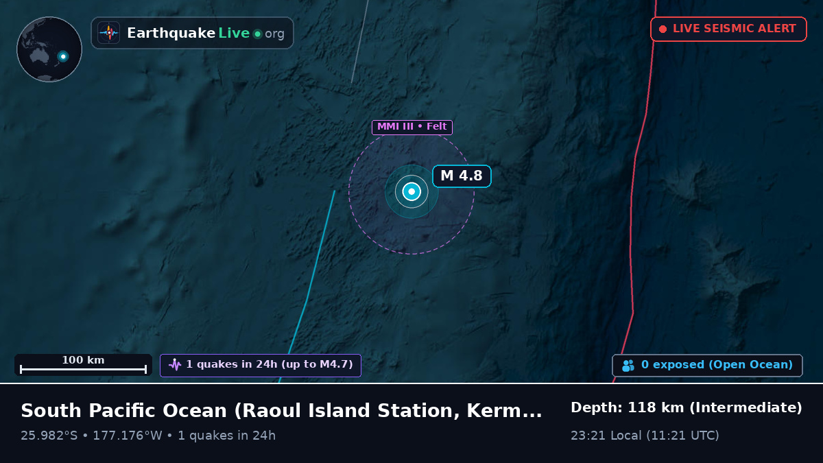 South Pacific Ocean (Kermadec Islands)