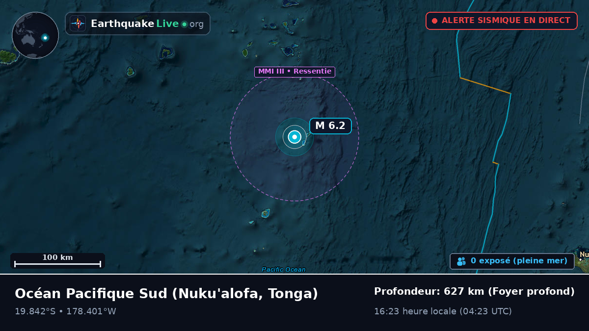 Océan Pacifique Sud (Tonga)
