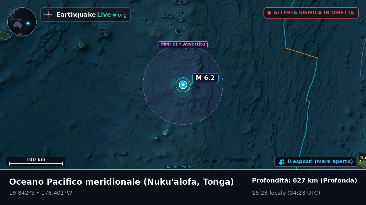 Oceano Pacifico meridionale (Tonga)