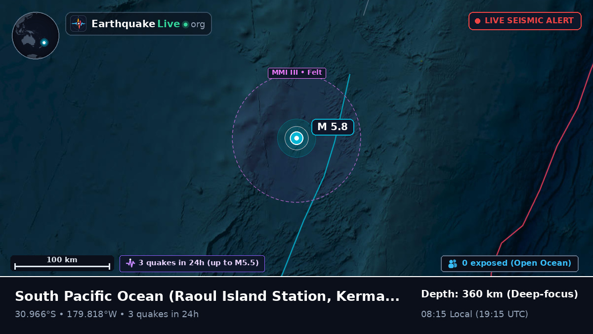 South Pacific Ocean (Kermadec Islands)